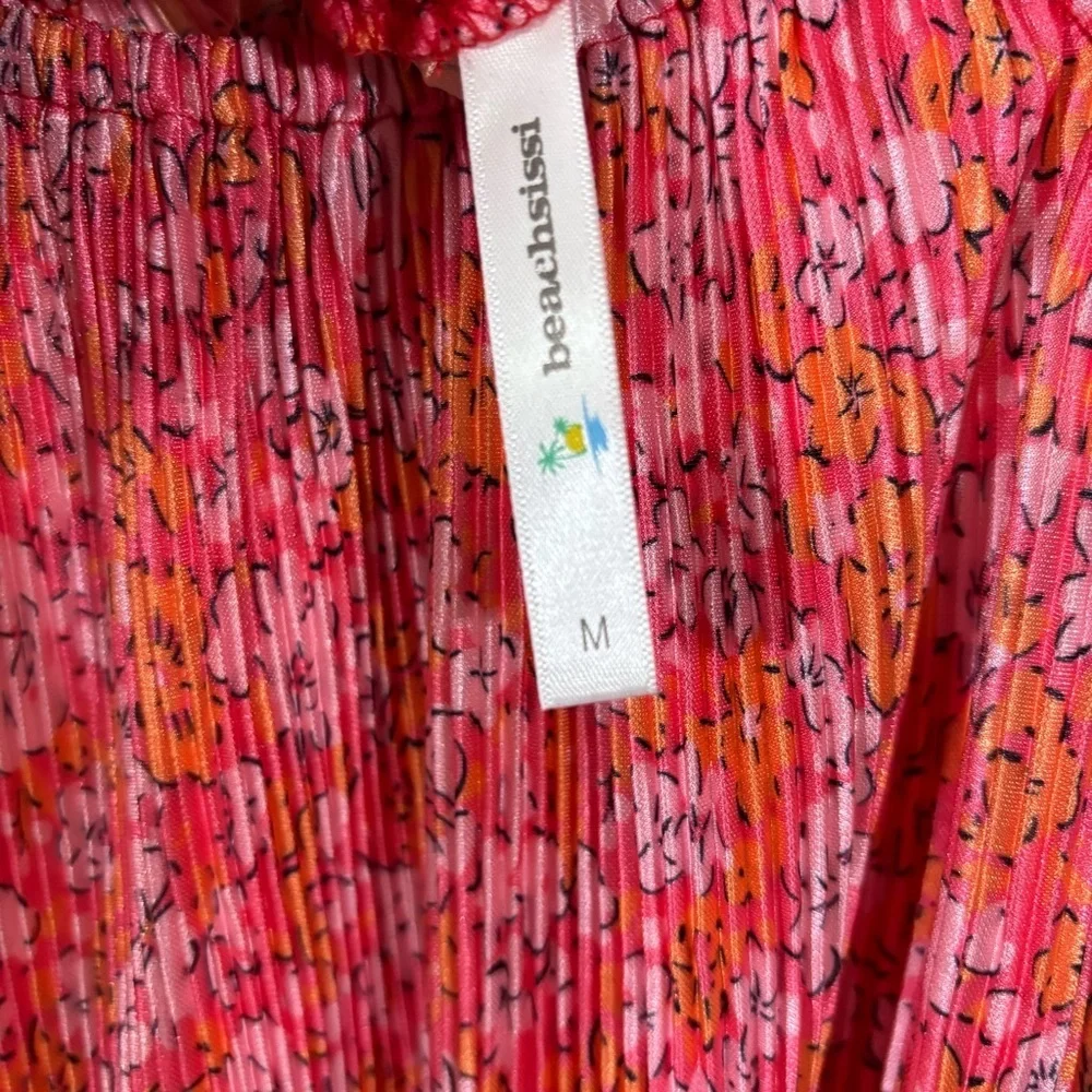 BeachSissi Pink Floral Sleeveless Dress Size M